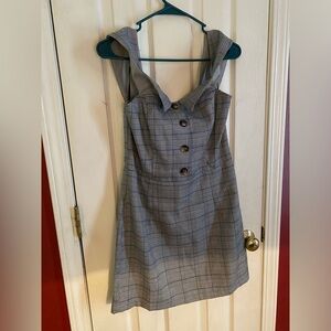 Forever 21- plaid off the shoulder dress
